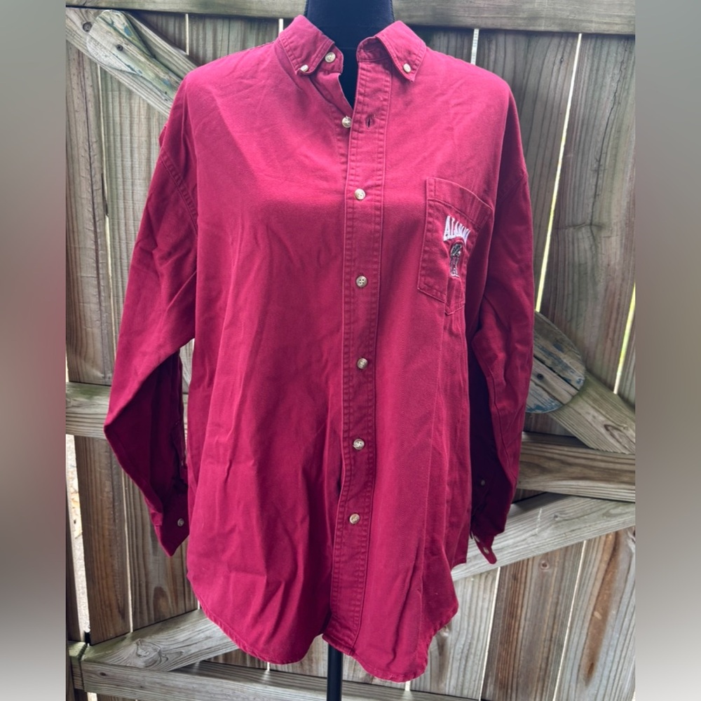Red Oak Alabama. Crimson Tide Red Long Sleeve Cotton Button Down Size XL